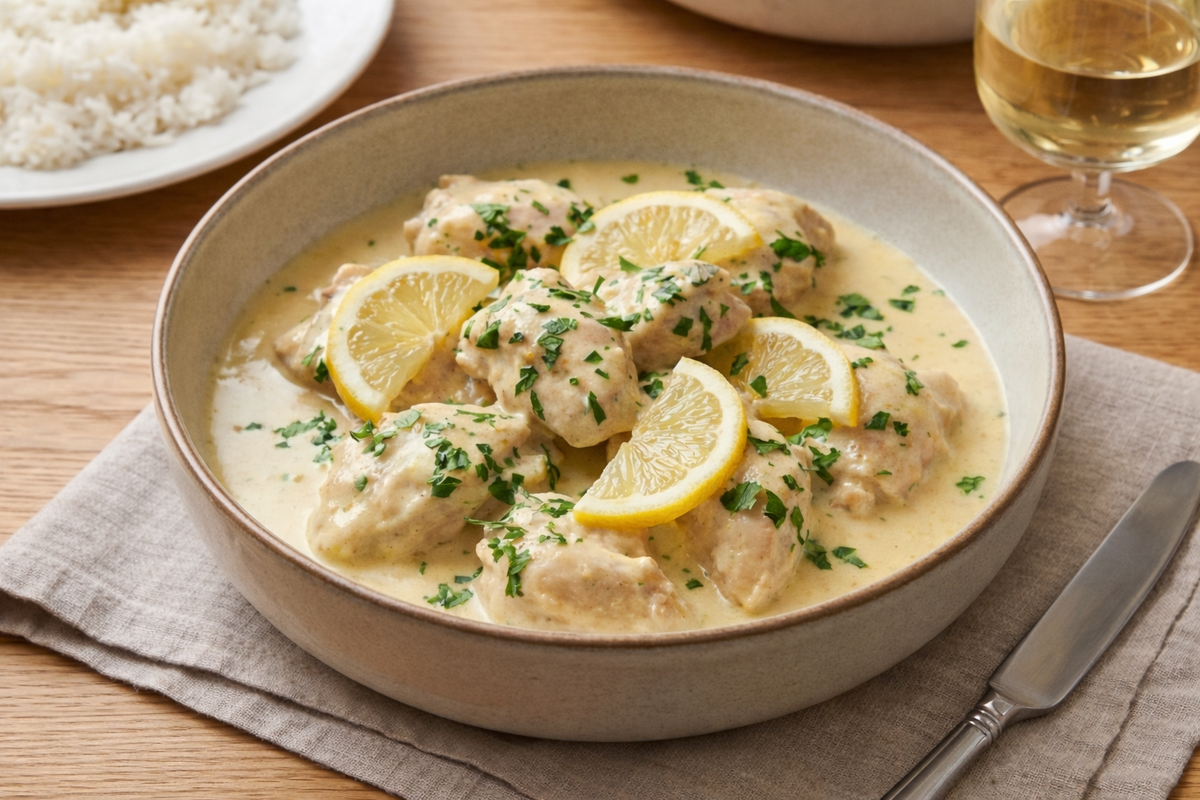 Секретный рецепт лимонного фрикасе из курицы: нежность в каждой ложке
