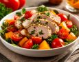 Теплый салат с индейкой и овощами: быстро и вкусно